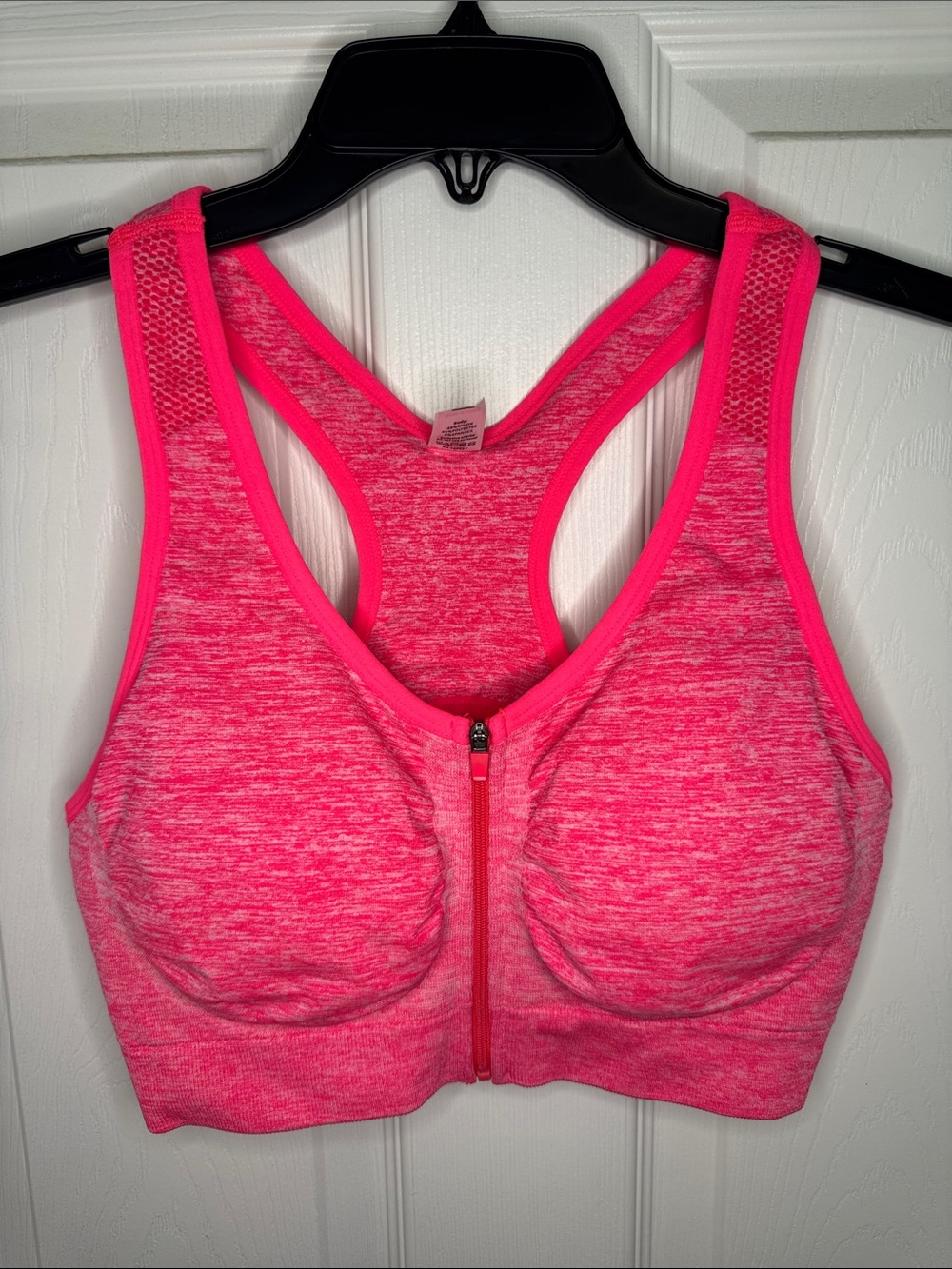 EUC 90 Degree By Reflex Hot Pink Front-Zip Racerback Sports Bra